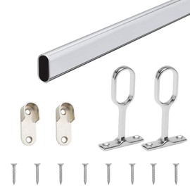 Metal Clothes Rail Holder, Oval Centre Support for Clothes Rails, Oval Wardrobe Rail Bearings, Zinc Alloy Oval Wardrobe, Clothes Rail Holder for Wardrobe, Pack of 4 Tokaneit