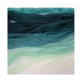 CYWZC 59" Wide/1.5m Gradient Printed Chiffon Fabric Perfect Tulle Fabric Lightweight and Comfortable for Skirt Shirts Clothing Sewing DIY Home Decor(Size:100CM/39'',Color:Green)