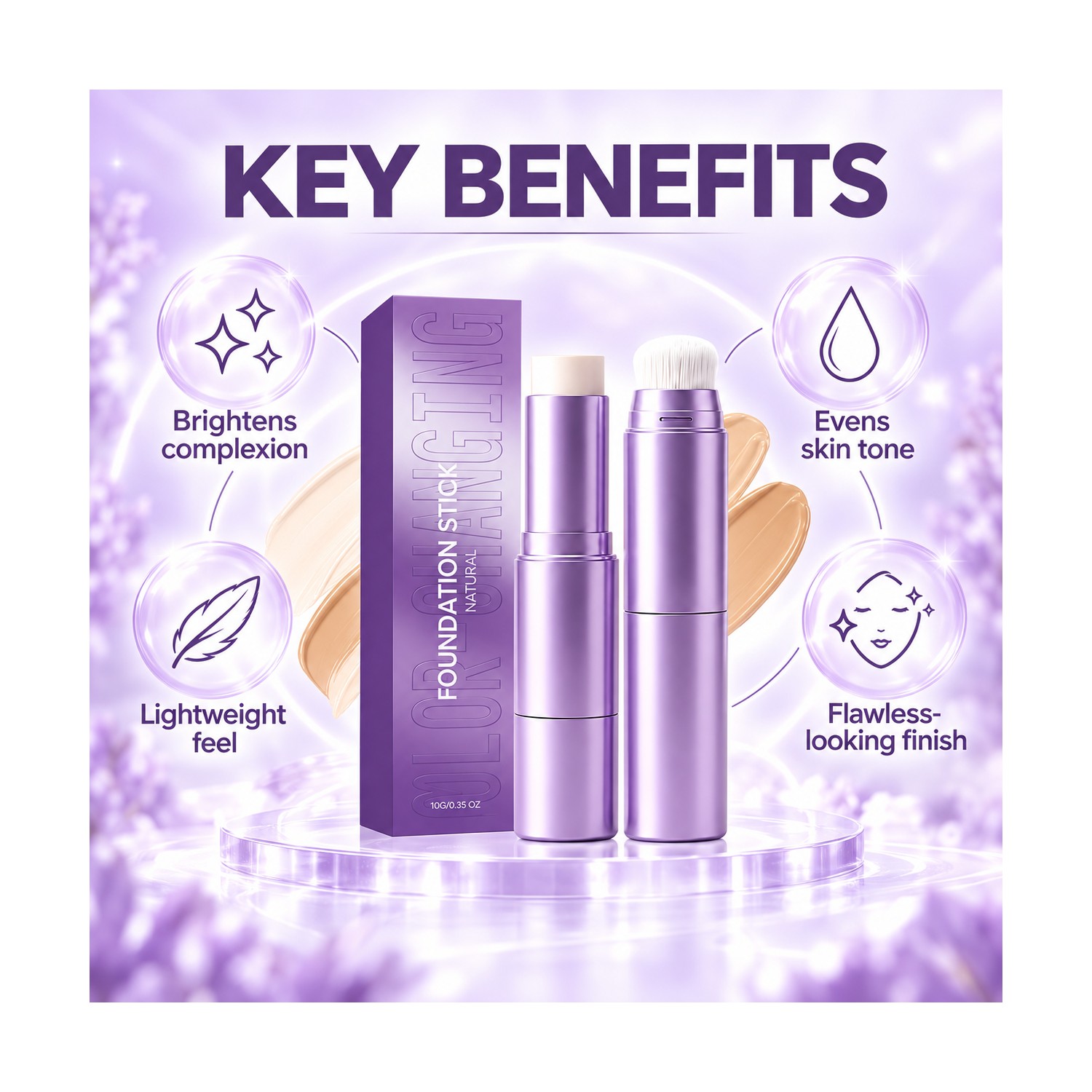Changing Color Cream Foundation Stick for Base Makeup - ibspot.com
