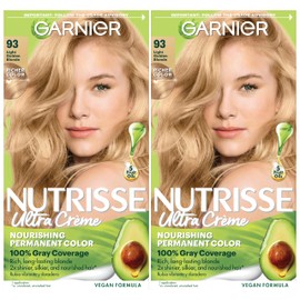 Garnier Hair Color Nutrisse Nourishing Creme, 93 Light Golden Blonde (Honey Butter) Permanent Hair Dye, 2 Count (Packaging May Vary)