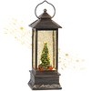 Christmas Tree Snow Globe, Lighted Glitter Musical Christmas Tree Snowglobes