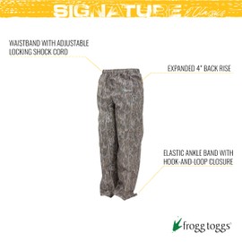 FROGG TOGGS Men's Standard Classic Pro Action Waterproof Breathable Rain Pant, Mossy Oak Bottomland, Large Short