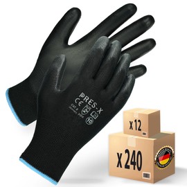 MK-Glove Work Gloves Made of Polyurethane Men (12 Pairs) - Precision Gloves for Mechanics - Breathable Protective Gloves with Good Feel - Assembly Gloves Workshop - Size 11-XL