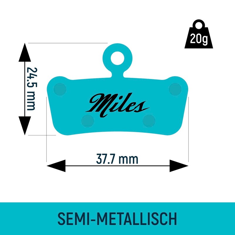 Miles Racing ® Disc Brake Pads Semi Metallic for Avid