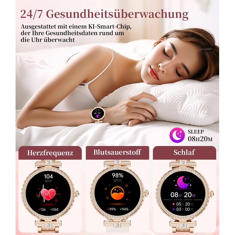 LIGE Reloj Inteligente Mujer con Llamadas Bluetooth Llamadas, 1.19" AMOLED