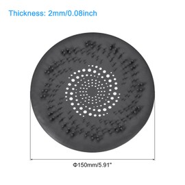 sourcing map Hair Drain Catcher, 5.91inch Round Tub Drain Covers Drain Protector with Suction Cup for Kitchen Bathroom Balcony, Dark Gray 2Pcs