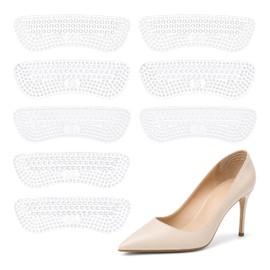 8 Pairs Invisible Heel Protect Essential: Clear High Heel Comfort Pads Inserts, Self Adhesive Grips for Loose Shoes, Silicone Shoes Insoles for Blister Prevention & Pain Relief