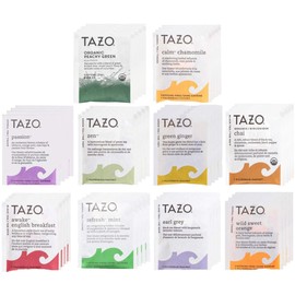 Tazo Tea Bags Sampler 40 Count Variety Gift Box, 10 Different Flavors