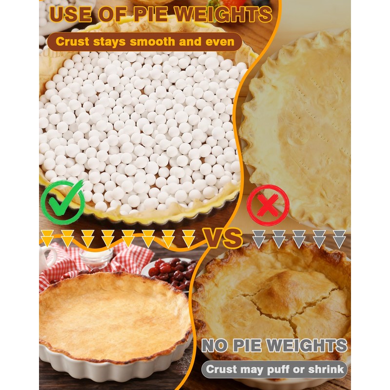 PLANTIONAL Pie Weights - 1.5 LB Ceramic Stoneware Beans in