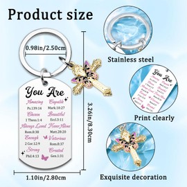 Christian Gifts For Women Girl Friend Inspirational Religious Gifts For Women Baptism Gift For Girl Christian Keychain Faith Based Gift Easter Basket Stuffers Bible Verse Present Ideas