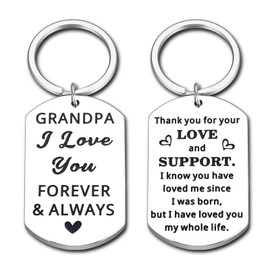 Grandparents Christmas Gifts Christmas Gifts for Grandpa Grandparents Birthday Secret Santa Gifts Keychain New Grandpa Granddad Papa Granddaddy Gifts from Granddaughter Grandson Father's Day