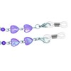 GoOpticians Purple Beaded Heart Women's Traditional Fasten Glasses Cord Necklace