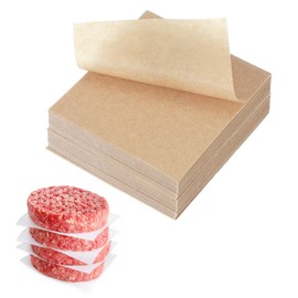 sourcing map 500 Pcs Unbleached Parchment Paper Baking Sheets Squares, 2.4 Inch Hamburger Patty Paper, for Baking Grilling or Meat Storage, Wood Color