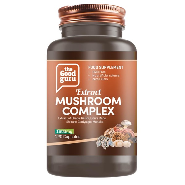 The Good Guru Mushroom Complex Extract Capsule Supplement -1800mg -120