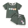 Toddler Baby Girl Summer Clothes Infant 3D Flower T Shirt