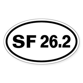 CafePress San Francisco Marathon 26.2 Oval Sticker Oval Car Bumper Sticker