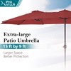 PHI VILLA 15ft Large Patio Umbrella with Base, Double-sided Outdoor