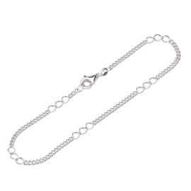 NKlaus 26 cm Anklet 925 Silver Figaro Curb Chain Round 2.0 mm Wide Ankle Chain Women's 14590, 26 cm, Sterling Silver Silver, No gemstone