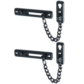 Alise Chain Door Guard Lock，Door Chain Locks with Safety Spring Anti-Theft Press Latch,Chain Locks for Inside Door and Extra Front Door Lock, Matte Black(2 Pack)