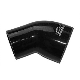 4-ply Silicone Joiner 45 Degree Bend Reducer Elbow Turbo Hose Black 70mm - 76mm (2.75" - 3")