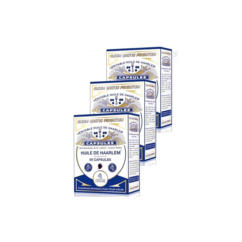 Genuine Haarlem Oil Set of 3 x 60 Original Capsules
