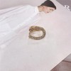 Dainty CZ Horseshoe Silk Scarf Ring for Women Gold Plated