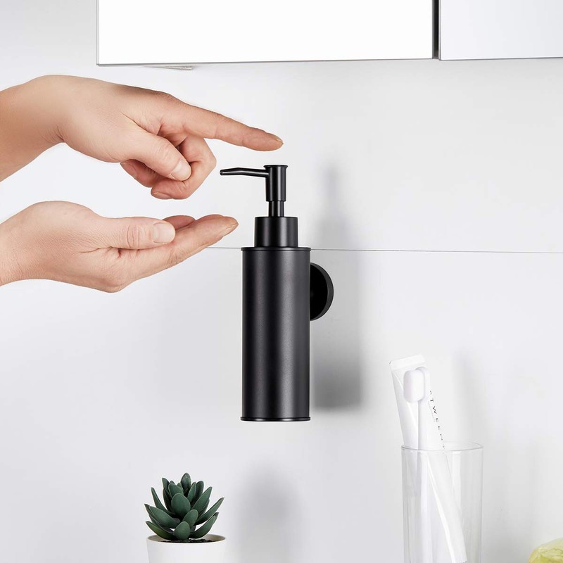 BGL Soap Dispenser Stainless Stee Black Round 304 Wall Mount