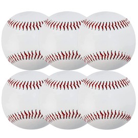 ZYYRSS Practice Baseballs, Blank Baseball, Standard 9” Adult Youth Leather Covered Soft Balls for Team Game Competition Pitching Catching Training, 6 Pack