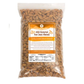 Raw Almonds Sweet Wild Harvested - Bulk - Naturally Steam Pasteurized 100% Natural Almonds - Family Farmed Since 1875 - Raw 10lb Box From Ellie's Best …