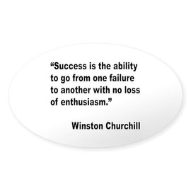 CafePress Churchill Success Quote Oval Sticker Oval Car Bumper Sticker