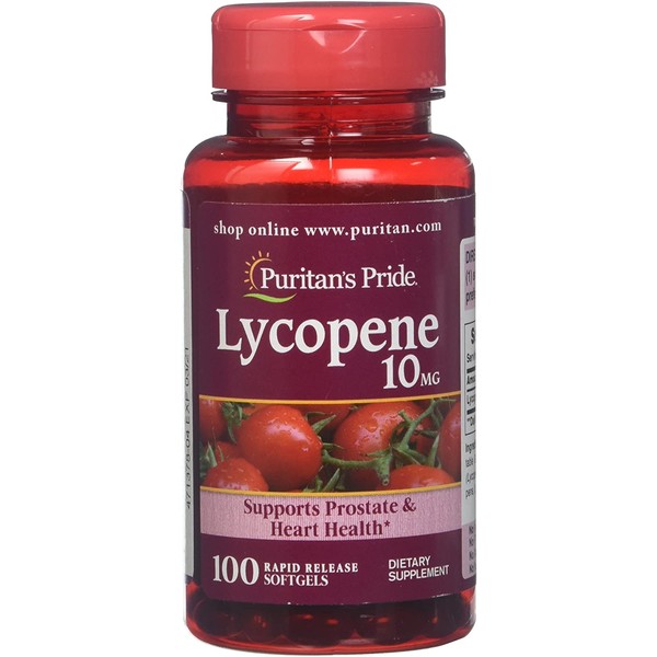 Lycopene, Supplement for Prostate and Heart Health Support* 10 Mg Softgels, 100 Count by Puritan's Pride