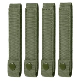 4 Pack Molle Straps with Snaps 6 inch, Tactical Mod Strap Molle Webbing Straps, Military Backpack Vest Molle Accessories Snap Strap, Nylon Thumb Snaps Straps Molle Panel Connectors (Army Green)
