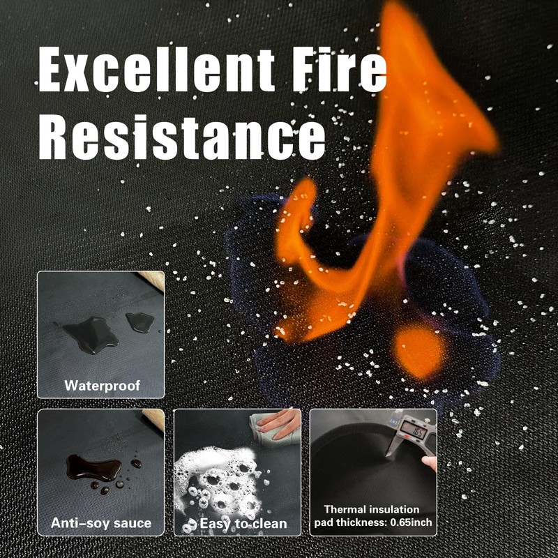 60*40 Inch Outdoor Mat, Double-Sided Waterproof & Fireproof Under Grill