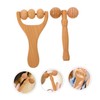 Vaguelly 2Pcs Wooden Massage Roller Multi Functional Body Foot Massager