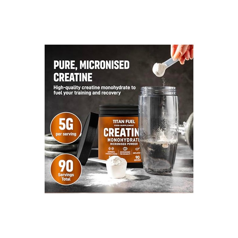 500g Micronised Creatine Monohydrate Powder – 100% Pure Creatine, 5g
