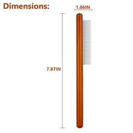 Zorrasxy Solid Wooden Puppy Grooming Brush, Pet Flea Lice Comb, Stainless Steel Teeth Massage Comb for Cat Dog Rabbit, Loose Fur for Shih Tzus, Yorkies, and Maltipoos, Small Medium Pets