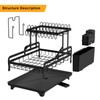 IBEDMAZIE 2 Tier Metal Dish Drying Rack Without Installation Sturdy