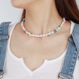 Bohemia Beaded Beads Choker Necklace for Women Seashell Pendant NecklaceSummer Beach Lover Gifts Seashell Jewelry Gifts