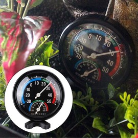 Termómetro de reptiles, 2 en 1 Higrómetro de temperatura del tanque de terrario de reptiles con base de soporte para lagarto Tortuga Araña Camaleón Mascota Caja de crianza