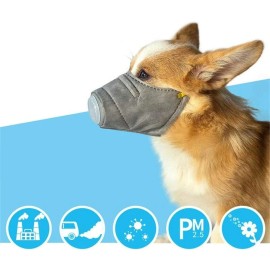 Gray Dog Nose Mouth Cover SIZE M Free Shipping from USA