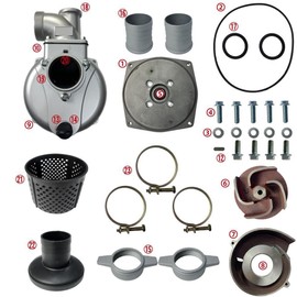 POWER PRODUCTS Keyed 3-IN Pump W/NPT Thread 3-Bolt-Inlet and Outlet for DuroMax 3” XP650WP 208cc for Ironton 97939 3" IN. 212cc for Pulsar PWP30 3" in. 6.5 HP Gas Semi Trash Water Pump