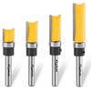 Flytuo 4PCS Pattern Flush Trim Router Bit Set 1/4" Shank,