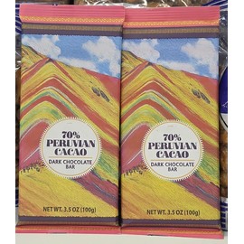 Trader Joe 70% Peruvian Cacao Dark Chocolate Bar 3.5oz 100g (Two Bars)