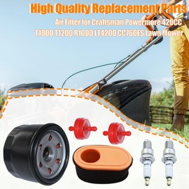 Mtanlo Oil Filter for MTD 751-12690 CR30 CLT38G CLT42G CLT42H 4P90HU 4P90HUA 4P90HUB Motor Lawnmower 951-12690 751-11501 937-05065A with Air Filter BP6ES Spark Plug