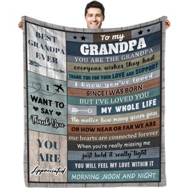 Grandpa Gifts from Grandchildren Throw Blanket, Fathers Day Birthday Gifts for Grandfather, Christmas Day Best Gifts for Grandpa,Blanket for Grandpa Soft and Warm 60"x50"