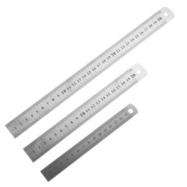 Annlpoy Ruler 15 20 30 cm Ruler Metal Stainless Steel Ruler Steel Ruler Scale Metric / Imperial Versatile Use for Hobby, School and Work, for Satchel and Bag, Robust and Durable