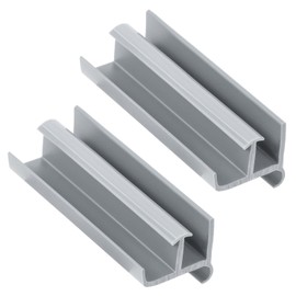 Gray Sliding Shower Door Bottom Guide - 1-3/8" Wide x 3" Long, Durable & Easy to Install for Glass Shower Doors (2 Pack)
