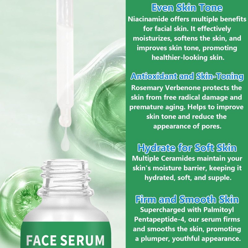 LAKIBOLE 3 Pack Niacinamide Serum with Rosemary Verbena Extract for