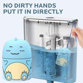 Wind in Hand Dinosaur Toilet Bowl Cleaner Bottle: 90-Day Ocean Scent - for Families & Guest Bathrooms (1, Blue)