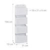Relaxdays Hanging Organiser, 4 Compartments, Door Organiser with Hooks for